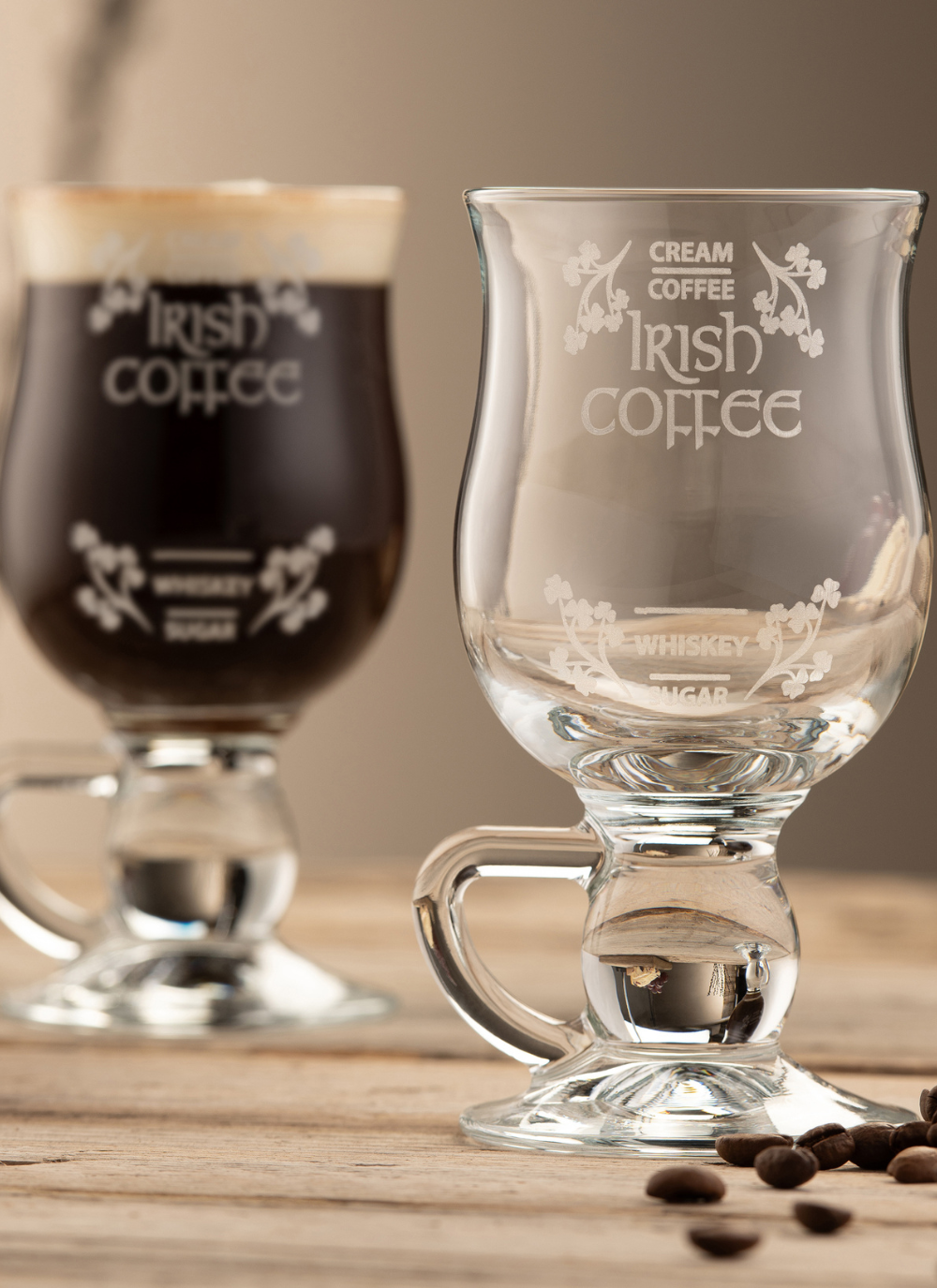 Pair of Irish Coffee Glasses (Recipe Included) 